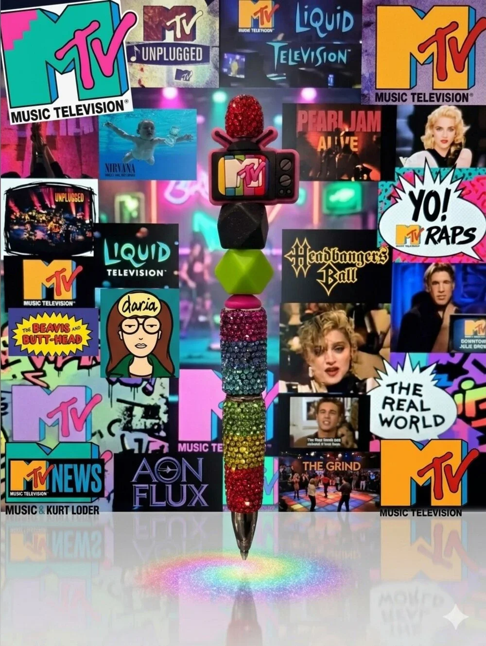 MTV Logo Handcrafted Statement Pen - Multicolor - Free Refill Included